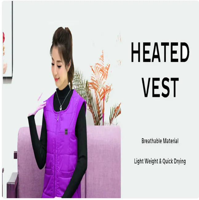 Electric Heating Vest Intelligent Temperature Control USB Charging Heating Whole Body Warm Washable Electric Heating Waistcoat