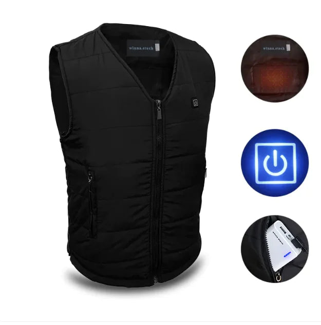 Electric Heating Vest Intelligent Temperature Control USB Charging Heating Whole Body Warm Washable Electric Heating Waistcoat